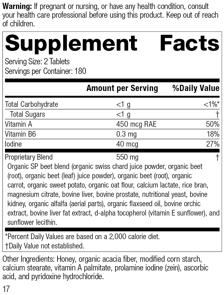 A-F Betafood®, 360 Tablets, Rev 16 Supplement Facts