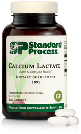 An image of a bottle of Calcium Lactate, 180 tablets.