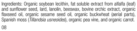 Rev 08 supplement facts for Chlorophyll Complex Ointment™, 0.6 oz (18 g).