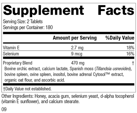 Cataplex® E2, 360 Tablets, Rev 09 Supplement Facts