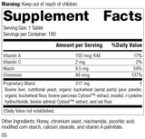 Chromium Complex, formerly known as Cataplex® GTF, 180 Tablets, Rev 03 Supplement Facts