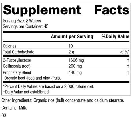 GI Stability™ 90 Wafers, Rev 02 Supplement Facts