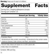 Whey Pro Complete, 1.3 lbs. (600 g), Rev 11 Supplement Facts