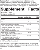 Boswellia Complex, 40 Tablets, Rev 04 Supplement Facts