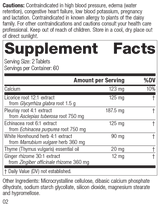 Broncafect, 60 Tablets, Rev 01 Supplement Facts