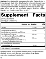 Andrographis Complex, 40 Tablets, Rev 09 Supplement Facts