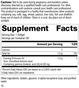 Evening Primrose Oil, 60 Capsules, Rev 10 Supplement Facts