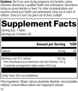 Eleuthero, 60 Tablets, Rev 10 Supplement Facts