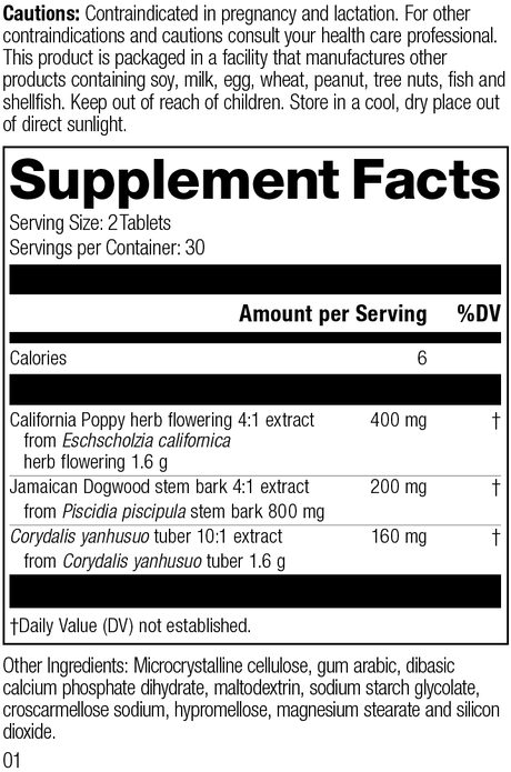 Nervagesic, Rev 01 Supplement Facts