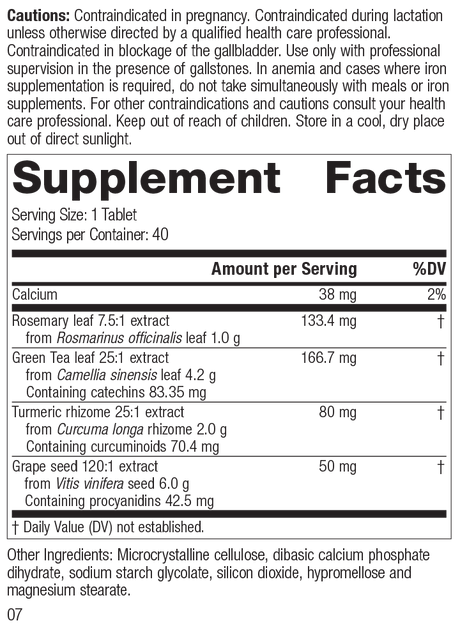 Vitanox®, 40 Tablets, Rev 06 Supplement Facts