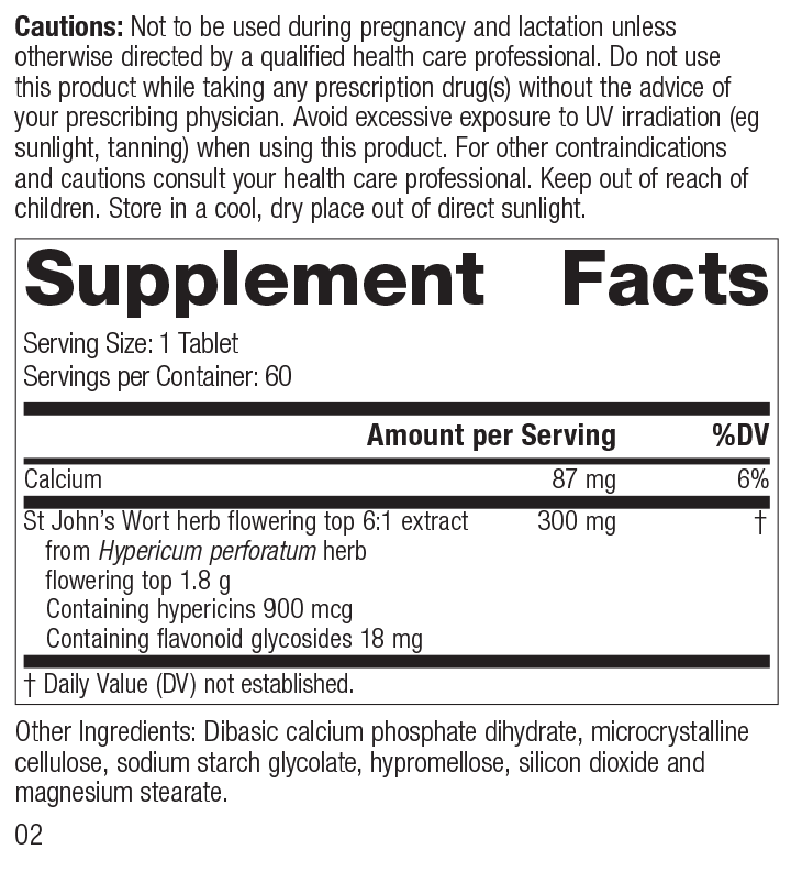 M1795 St John's Wort 1.8g R01 Supplement Fact