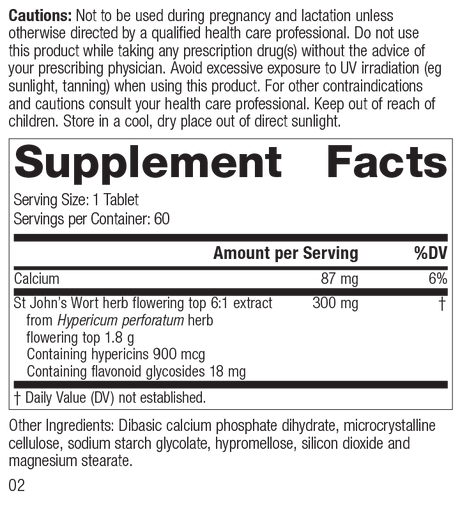 M1795 St John's Wort 1.8g R01 Supplement Fact